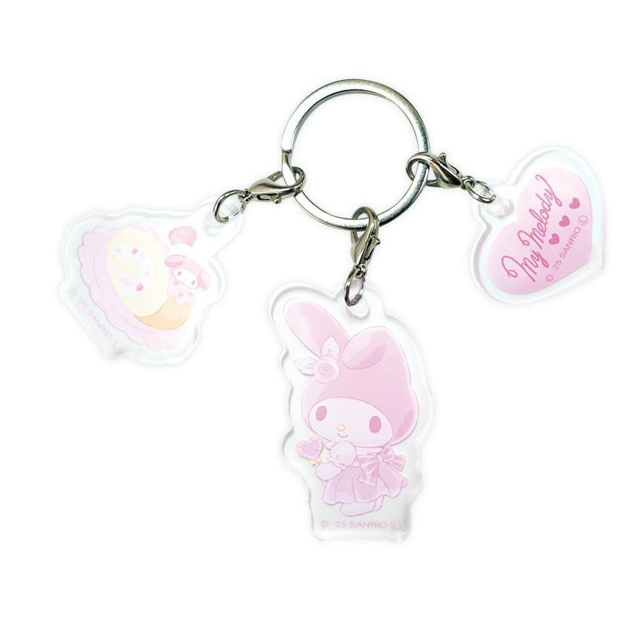 [MY MELODY] "Sanrio Afternoon Tea" Triple Charm Keychain - Rosey’s Kawaii Shop