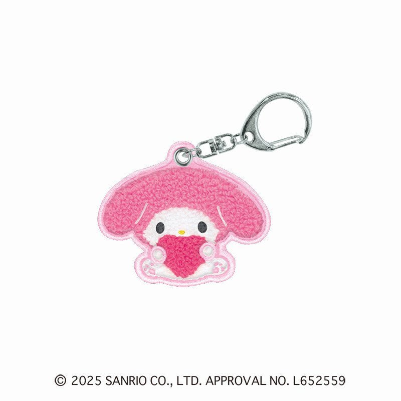 [MY MELODY] "Sanrio Fluffy Embroidery Sagara" Keychain - Rosey’s Kawaii Shop