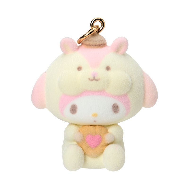 [MY MELODY] "Sanrio Fluffy Squirrel" Fluffy Tail & Flocked Keychain - Rosey’s Kawaii Shop
