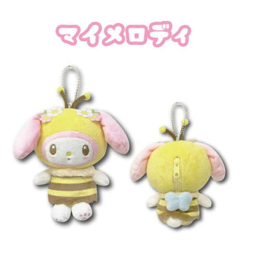 [MY MELODY] "Sanrio Honeybee" Plush Keychain Pouch - Rosey’s Kawaii Shop