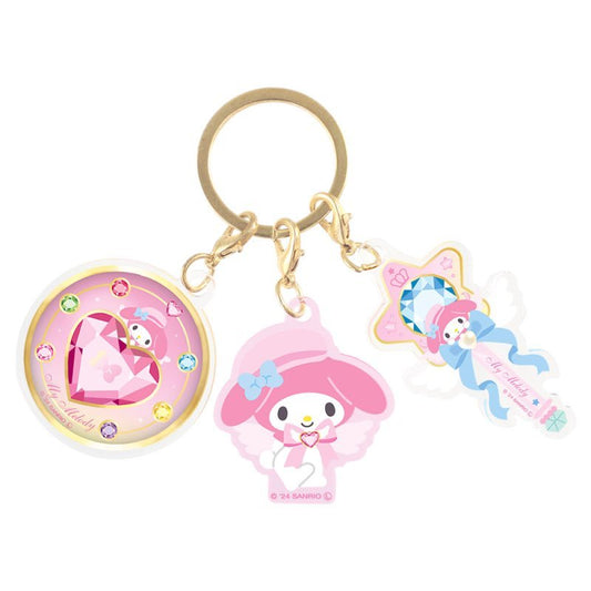 [MY MELODY] "Sanrio Magical Jewelry" 3 Charm Keychain - Rosey’s Kawaii Shop