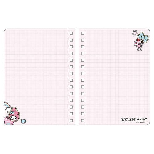 [MY MELODY] "Sanrio Petapeta Stickers" B6 Ring Notebook - Rosey’s Kawaii Shop