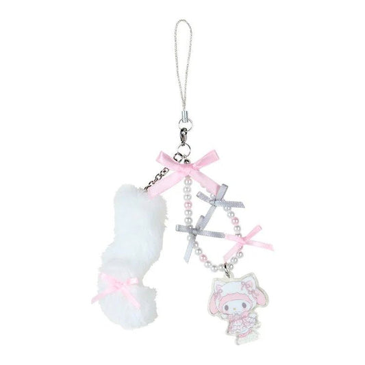 [MY MELODY] "Sanrio White Cat Ballerina" Fluffy Strap - Rosey’s Kawaii Shop