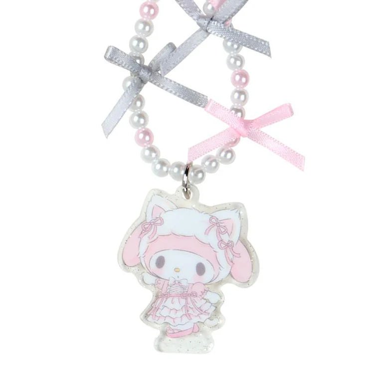 [MY MELODY] "Sanrio White Cat Ballerina" Fluffy Strap - Rosey’s Kawaii Shop