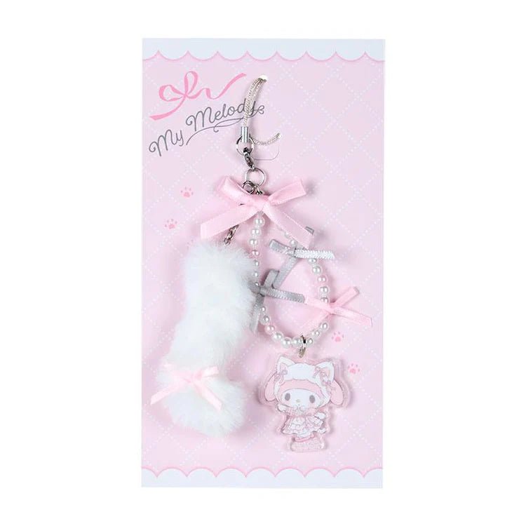 [MY MELODY] "Sanrio White Cat Ballerina" Fluffy Strap - Rosey’s Kawaii Shop