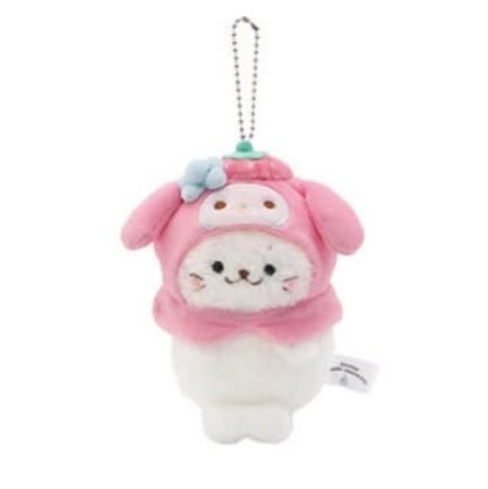 [MY MELODY] "Sanrio x Sirotan Strawberry" Plush Keychain - Rosey’s Kawaii Shop