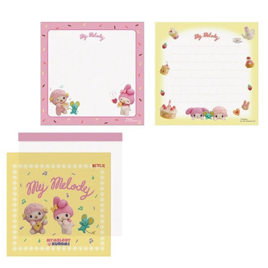 [MY MELODY / YELLOW] "My Melody & Kuromi Netflix Series" Square Memo - Rosey’s Kawaii Shop