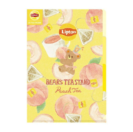 [PEACH] "Lipton Tea: Bear's Tea Stand" A5 File Folder - Rosey’s Kawaii Shop