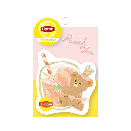 [PEACH] "Lipton Tea: Bear's Tea Stand" Die Cut Sticker - Rosey’s Kawaii Shop
