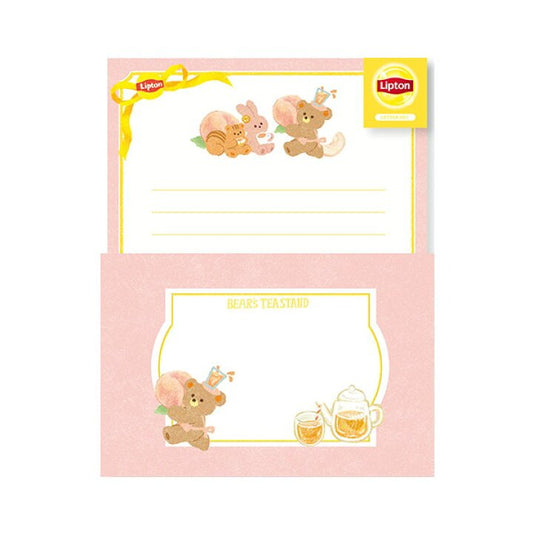 [PEACH] "Lipton Tea: Bear's Tea Stand" Foil Stamp Letter Set - Rosey’s Kawaii Shop