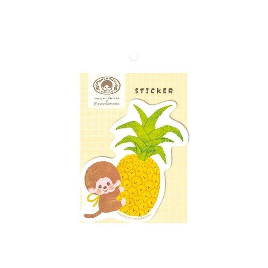 [PINEAPPLE] "Monchhichi Fruit Parlor" Die Cut Sticker - Rosey’s Kawaii Shop