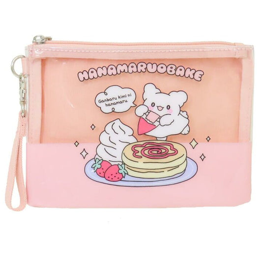 [PINK] "Hanamaruobake Pastel Sweets" Flat Pouch - Rosey’s Kawaii Shop