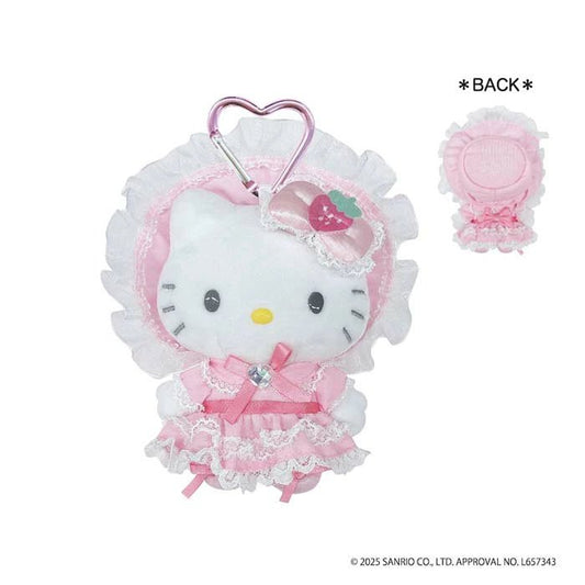 [PINK LOLITA] "Hello Kitty Lovely Frill" Plush Keychain - Rosey’s Kawaii Shop