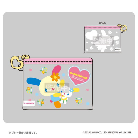 [PINK] "Usahana" Mini Clear Pouch - Rosey’s Kawaii Shop