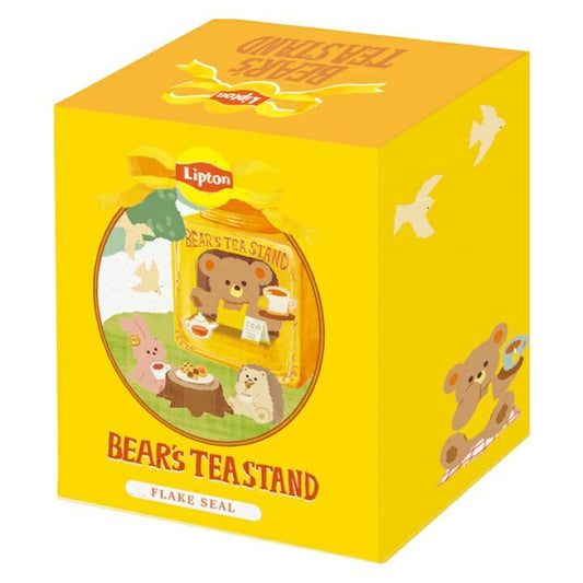 [PLAIN] "Lipton Tea: Bear's Tea Stand" Boxed Sticker Flakes - Rosey’s Kawaii Shop