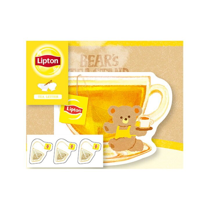 [PLAIN] "Lipton Tea: Bear's Tea Stand" Die - Cut Letter Set - Rosey’s Kawaii Shop