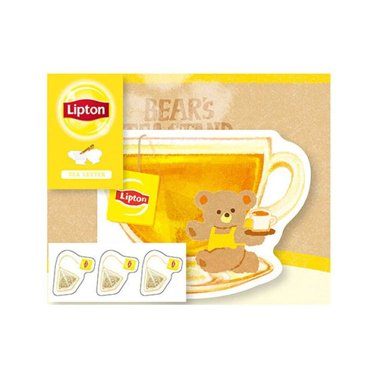 [PLAIN] "Lipton Tea: Bear's Tea Stand" Die - Cut Letter Set - Rosey’s Kawaii Shop