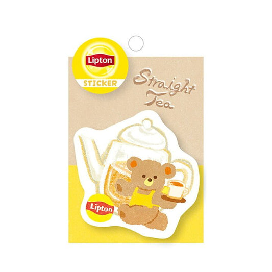 [PLAIN] "Lipton Tea: Bear's Tea Stand" Die Cut Sticker - Rosey’s Kawaii Shop