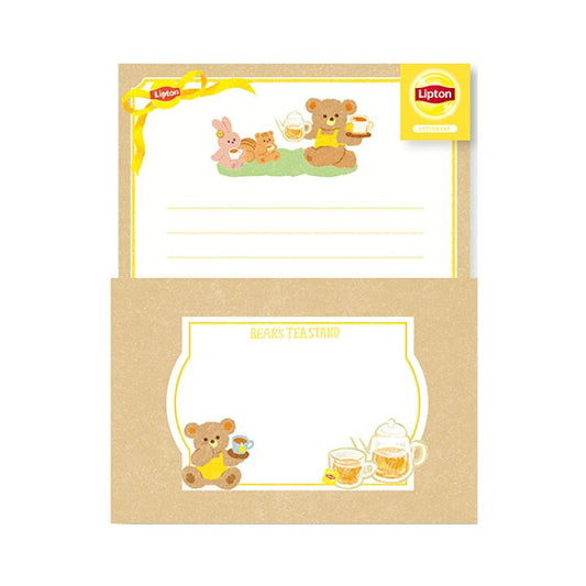 [PLAIN] "Lipton Tea: Bear's Tea Stand" Foil Stamp Letter Set - Rosey’s Kawaii Shop