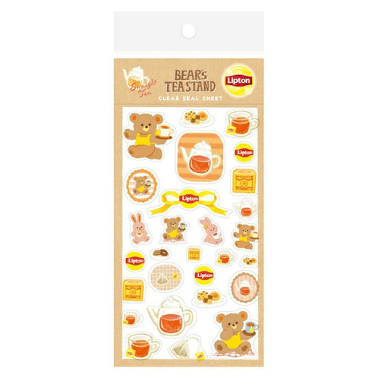 [PLAIN] "Lipton Tea: Bear's Tea Stand" Sticker Sheet - Rosey’s Kawaii Shop