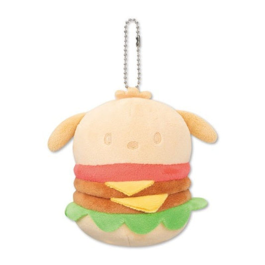 [POCHACCO / BROWN] "Sanrio Double Burger" Plush Keychain - Rosey’s Kawaii Shop