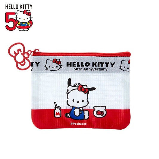 [POCHACCO] "HELLO EVERYONE! Hello Kitty 50th" Vinyl Pouch - Rosey’s Kawaii Shop