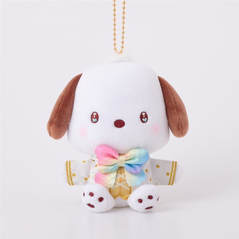 [POCHACCO RAINBOW] "Ichigo Shinbun 50th Anniversary x Munyugurumi Patio POPUP STORE" Plush Keychain - Rosey’s Kawaii Shop