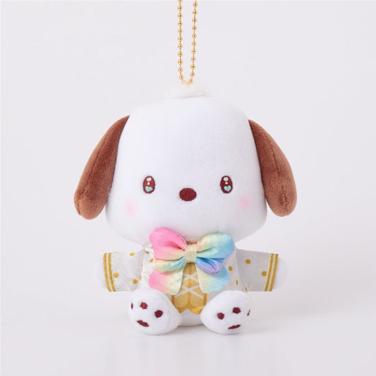 [POCHACCO RAINBOW] "Ichigo Shinbun 50th Anniversary x Munyugurumi Patio POPUP STORE" Plush Keychain - Rosey’s Kawaii Shop