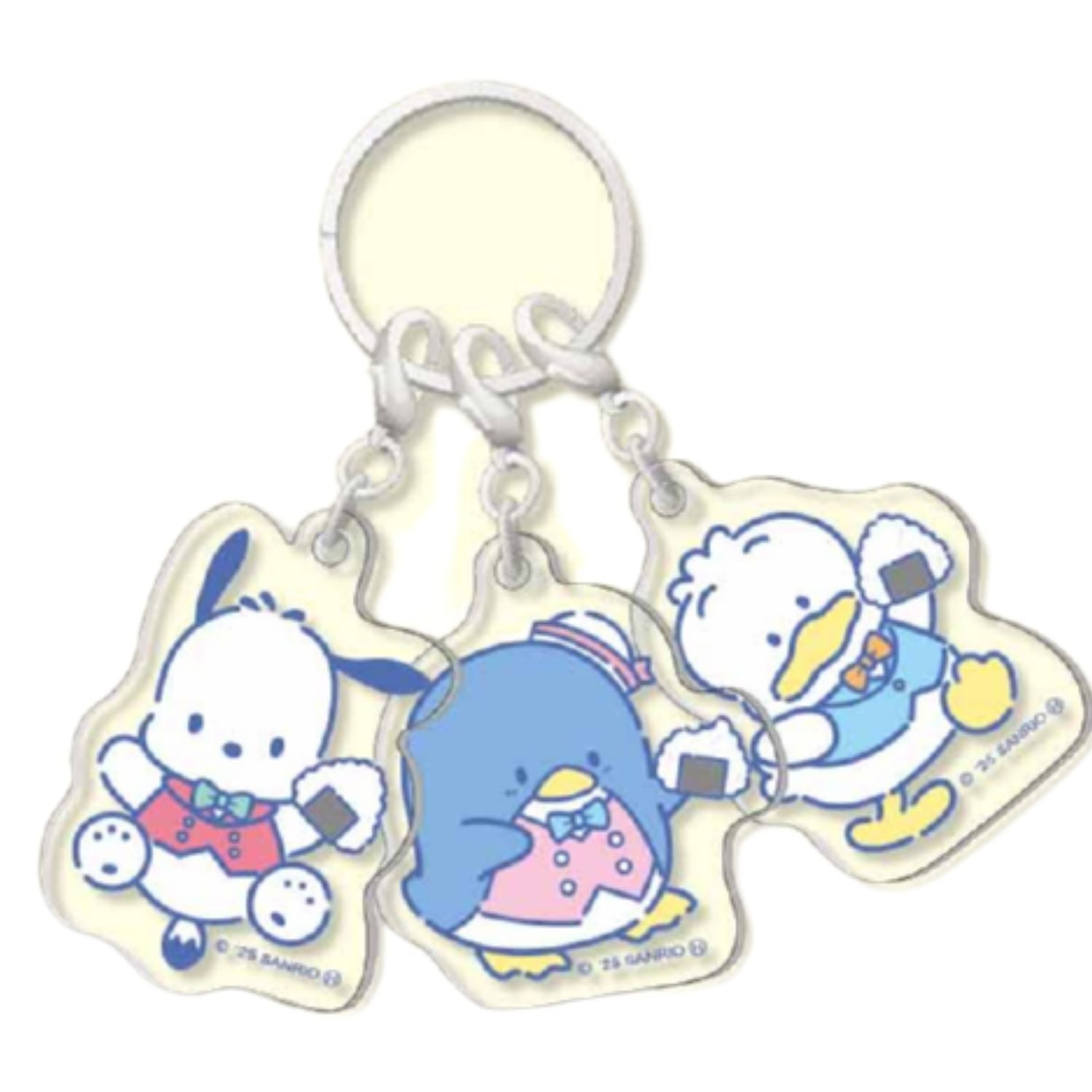 [POCHACCO / TUXEDO SAM / PEKKLE] "Hapidanbui 5th Anniversary Onigiri Party" 3 - Piece Keychain - Rosey’s Kawaii Shop