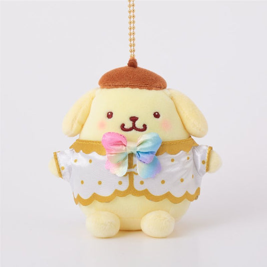 [POMPOMPURIN RAINBOW] "Ichigo Shinbun 50th Anniversary x Munyugurumi Patio POPUP STORE" Plush Keychain - Rosey’s Kawaii Shop