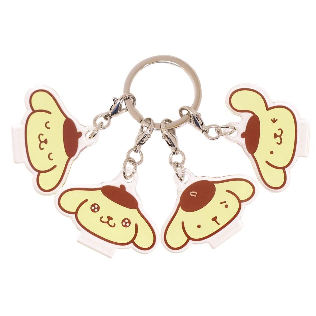 [POMPOMPURIN] "Sanrio Face Series 4P" Acrylic Keychain - Rosey’s Kawaii Shop