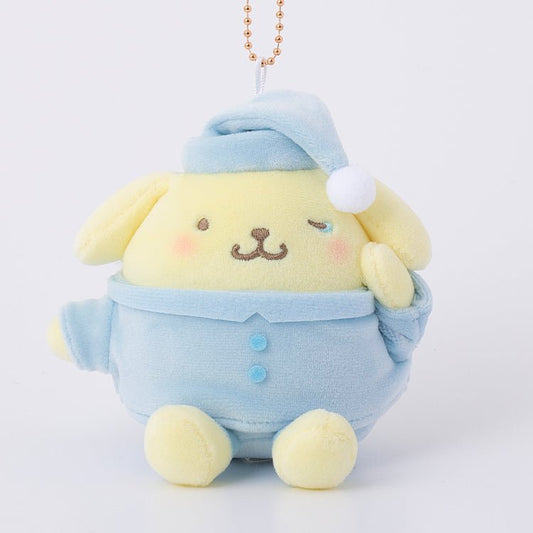 [POMPOMPURIN] "Sanrio Pajama Party Munyugurumi" Plush Keychain - Rosey’s Kawaii Shop
