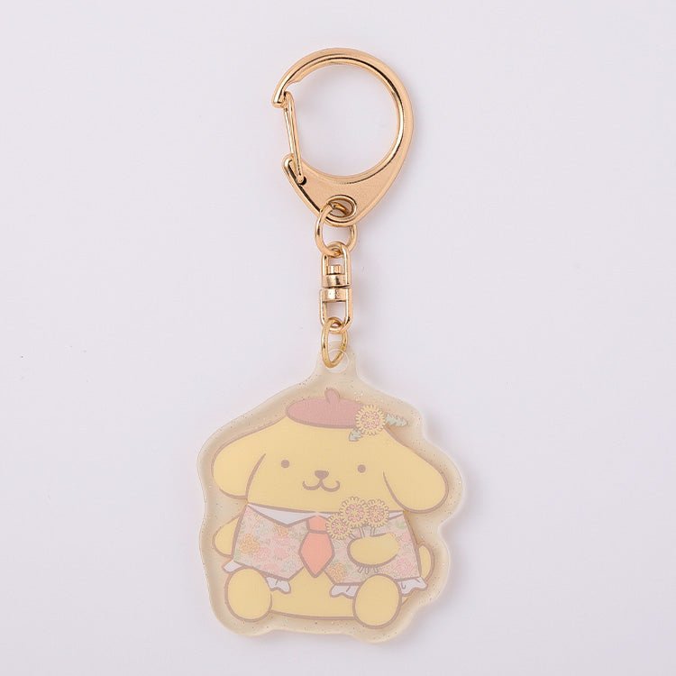 [POMPOMPURIN] "Sanrio Textile Flower" Acrylic Keychain - Rosey’s Kawaii Shop