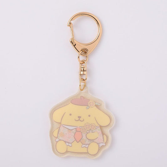 [POMPOMPURIN] "Sanrio Textile Flower" Acrylic Keychain - Rosey’s Kawaii Shop