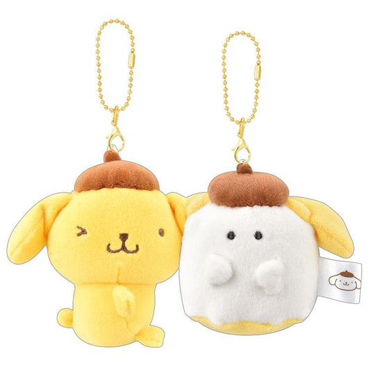 [POMPOMPURIN] "Sanrio x Obakenu Nikonui" Plush Keychain Set - Rosey’s Kawaii Shop