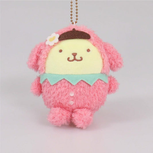 [POMPOMPURIN STRAWBERRY] "Ichigo Shinbun 50th Anniversary x Munyugurumi Patio POPUP STORE" Plush Keychain - Rosey’s Kawaii Shop