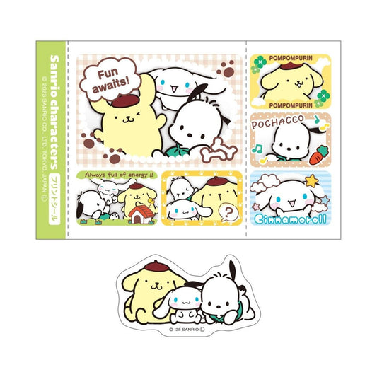 [POMPOMPURIN/CINNAMOROLL/POCHACCO] "Sanrio Print Seal Style Sticker Set" - Rosey’s Kawaii Shop
