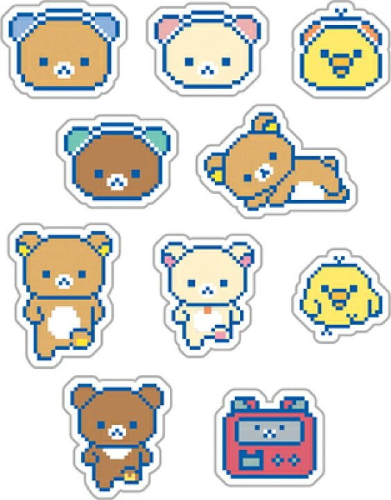 [RED] "Rilakkuma Gaming Series" Sticker Flakes - Rosey’s Kawaii Shop