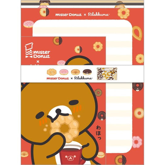 [RED] "Rilakkuma x Mister Donut" Letter Set - Rosey’s Kawaii Shop