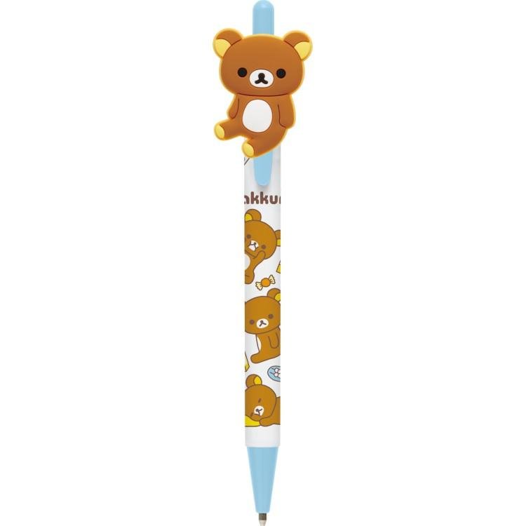 [RILAKKUMA / BLUE] "Rilakkuma" Ballpoint Pen with Mascot - Rosey’s Kawaii Shop