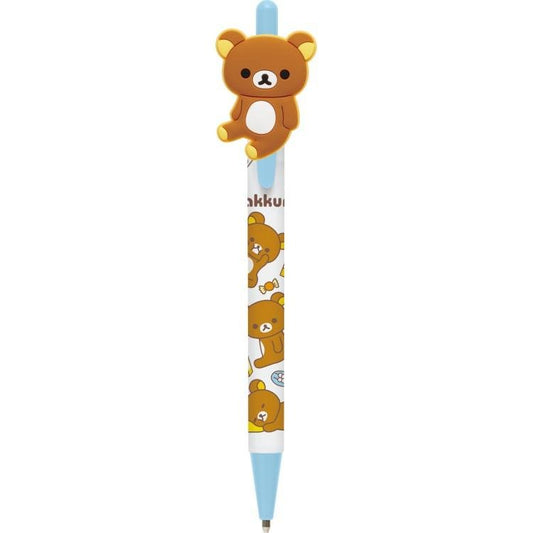 [RILAKKUMA / BLUE] "Rilakkuma" Ballpoint Pen with Mascot - Rosey’s Kawaii Shop