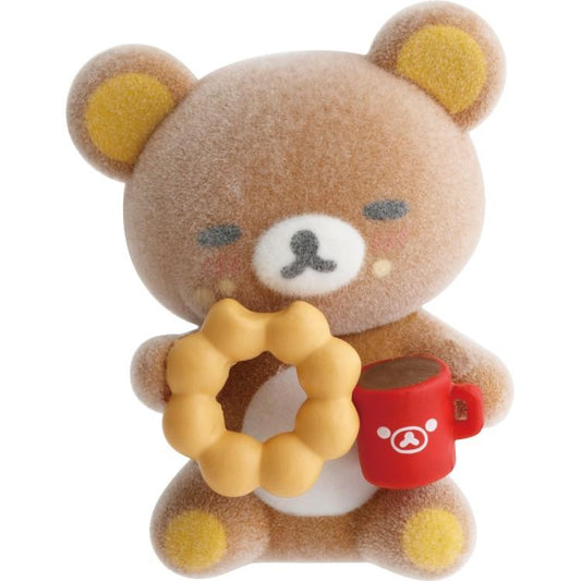[RILAKKUMA] "Rilakkuma x Mister Donut" Flocked Figure - Rosey’s Kawaii Shop