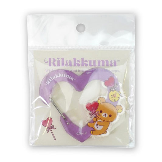 [RILAKKUMA / KIIROITORI] LIMITED "Rilakkuma Store Heart Lollipop Candy" Acrylic Carabiner