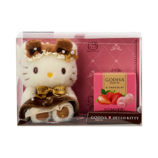 [HELLO KITTY] "Godiva x Sanrio" Gift Set Plush Keychain