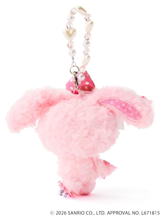 [BONBON RIBBON] "GRL x Sanrio Head Dress Curly Fur Face" Plush Keychain