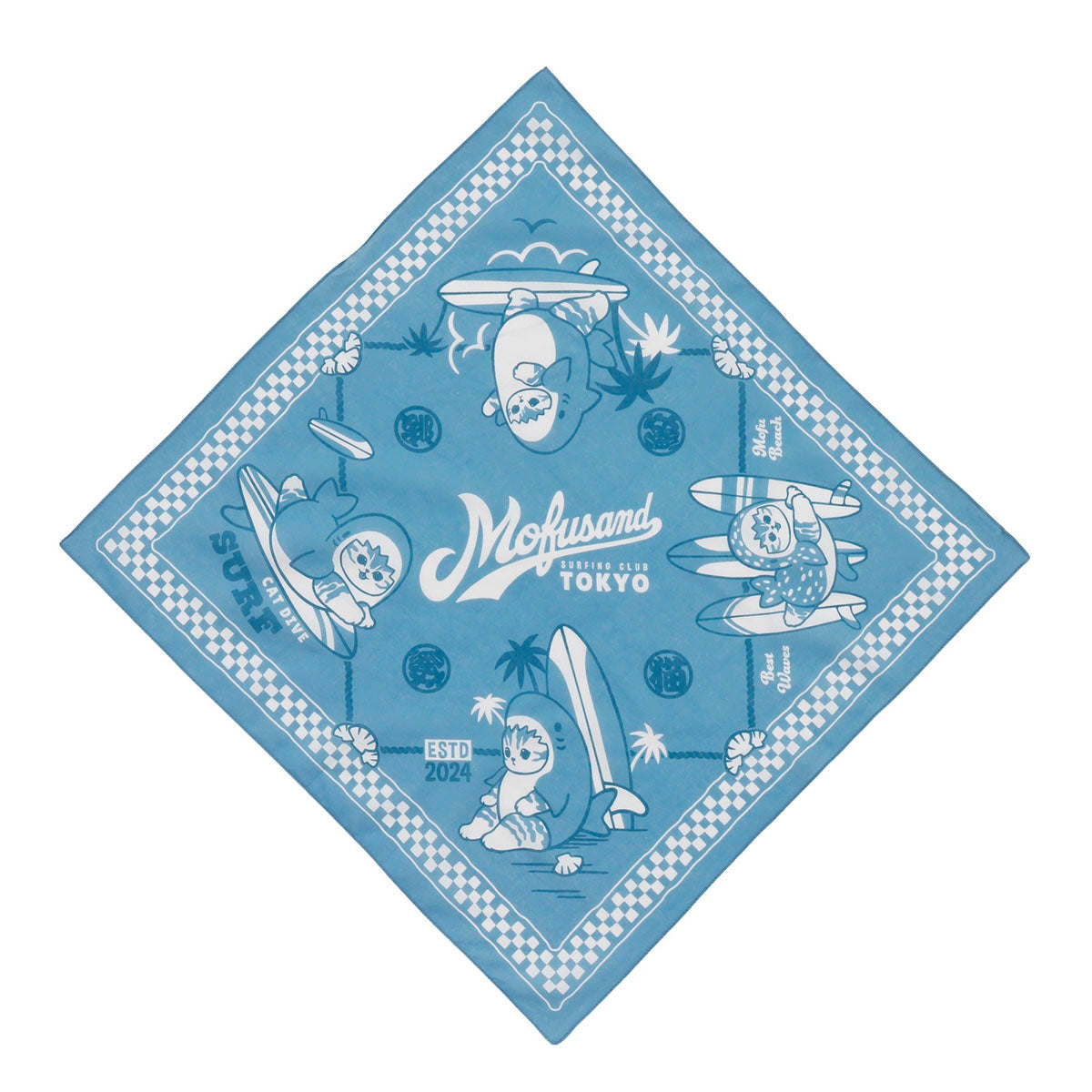 [BLUE] "Mofusand BOARD SHARK!" Bandana
