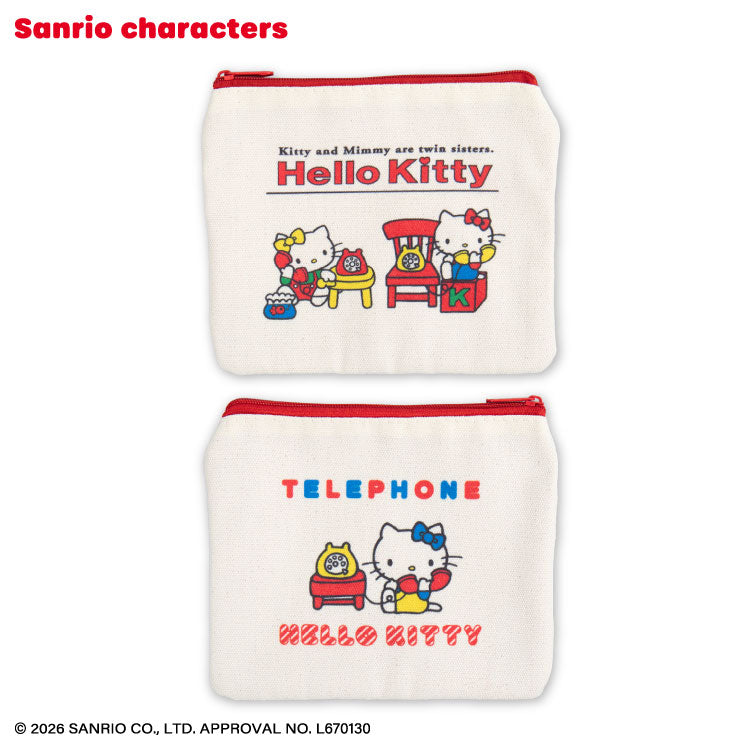 [HELLO KITTY] "THANKYOUMART x Sanrio Retro" Canvas Flat Pouch