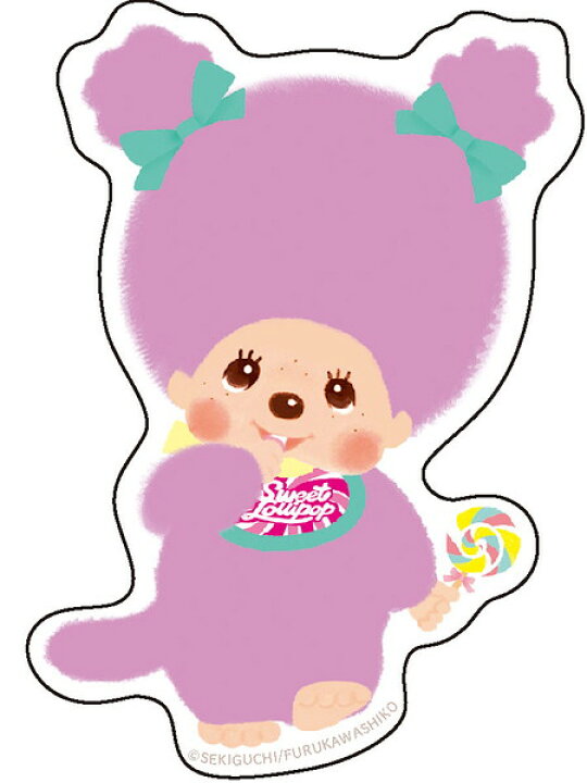 "Monchhichi Sweet Lollipop" Big Sticker Set