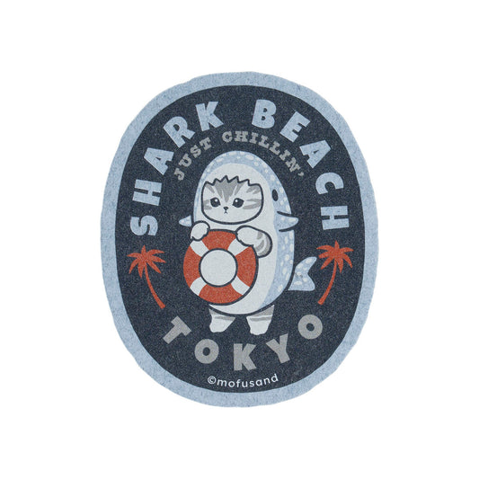 [SHARK BEACH] "Mofusand BOARD SHARK!" Die-Cut Sticker