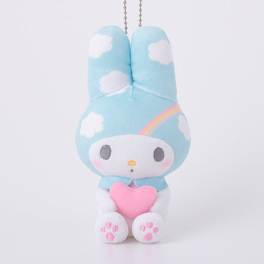 [SKY CLOUDS] "My Melody Girly Pop Heart Munyugurumi" Plush Keychain